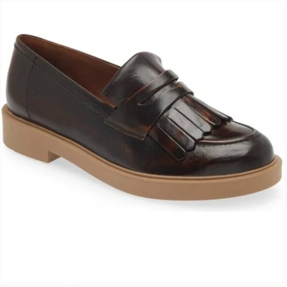 Paul Green Stacy Kiltie Penny Loafer Brown Bark Brushed Leather Size 5.5 UK 8 US - Picture 1 of 13